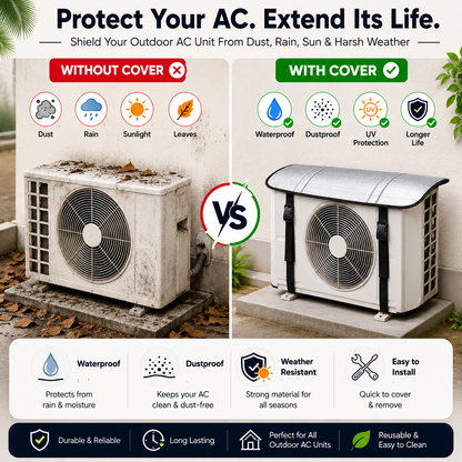 AC Outdoor Unit Protector Cover | Waterproof Dustproof Air Conditioner Cover for Outdoor Unit